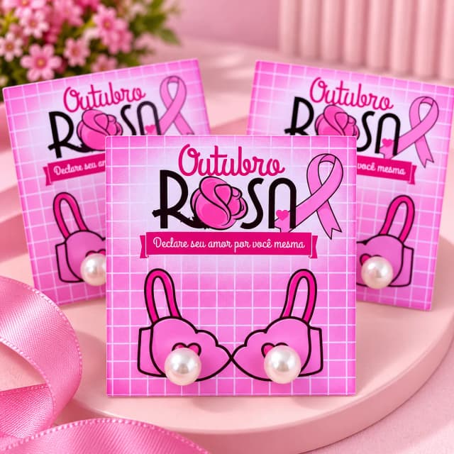 Lembrancinha Outubro Rosa com Espelhinho Personalizado – Declare seu Amor por Você Mesma