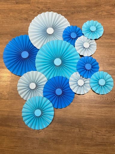 kit 12 Peças de Rosetas tons de azul