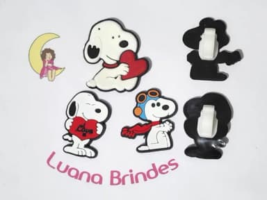Snoopy C/adaptador de Crocs ou Tênis Pacote com 6 Unidades