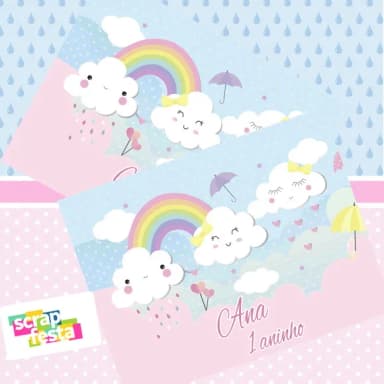 Adesivo Personalizado Retangular 13,7 x 10,5 Chuva de Amor