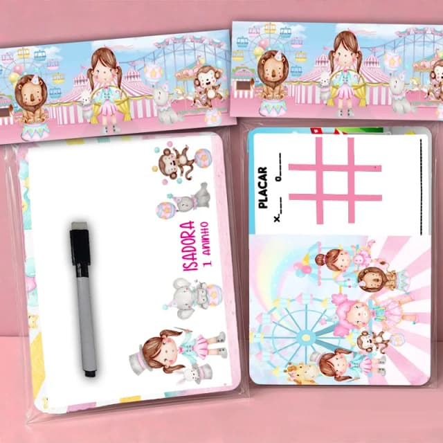 Lousa Magica Personalizada lembrancinhas do Circo Rosa