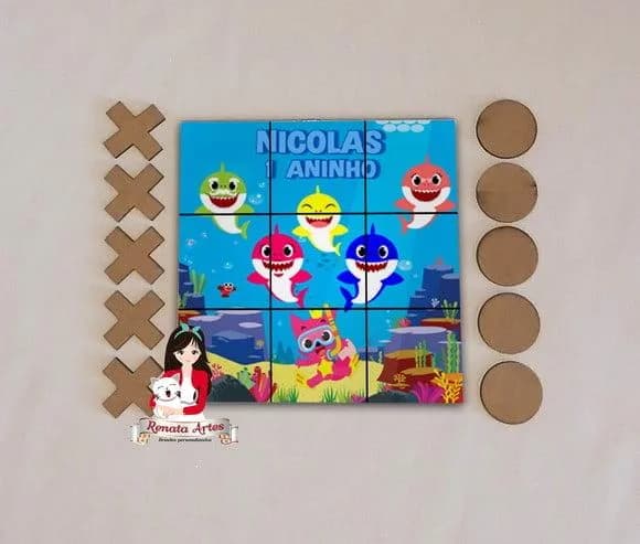 Jogo da Velha Personalizado Baby Tubarão