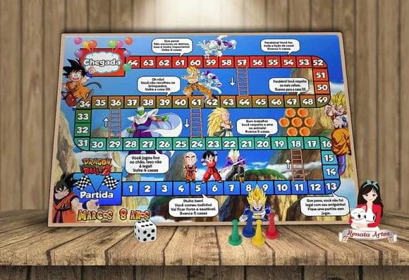 Tabuleiro Educativo Personalizado Dragon Ball