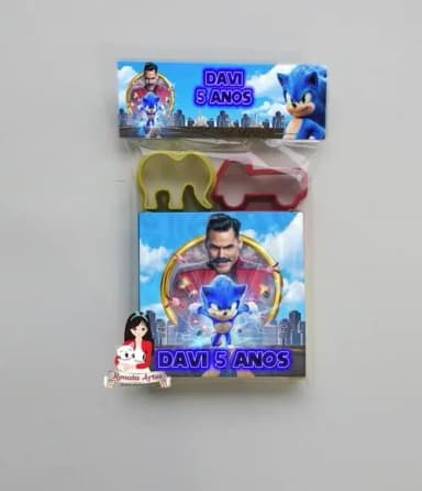 Massinha na Lapela com Forminhas Sonic Filme 2020