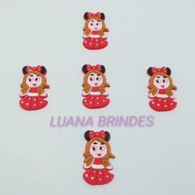 Aplique Menininha de Minnie Emborrachado - pct c/10 unidades