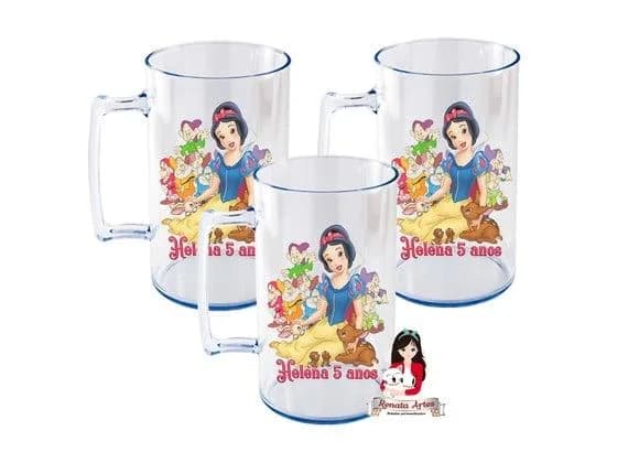 Caneca Acrílica Branca de Neve 500ml