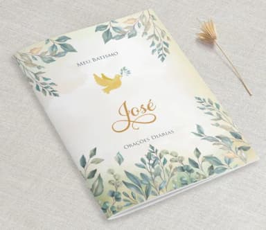 Lembrancinha Batizado Folhagem Livro De Orações