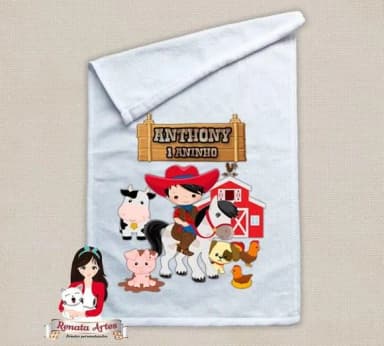 Toalhinha Personalizada Fazendinha