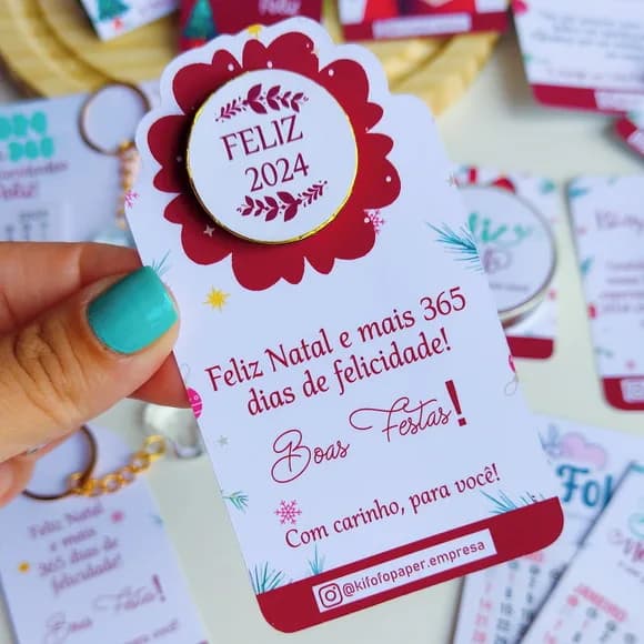 Card com Moeda de Chocolate Natal