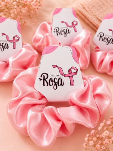 Tag com Scrunchie Xuxinha Outubro Rosa (10 un)