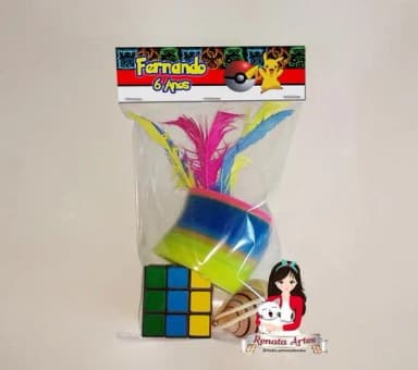 Kit Brinquedos Retrô Personalizado Tema Pokémon Pikachú