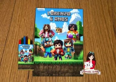 Revista de Colorir com Giz Minecraft Filme