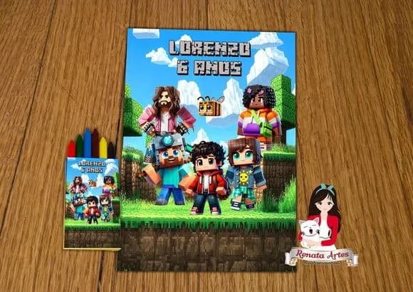 Revista de Colorir com Giz Minecraft Filme
