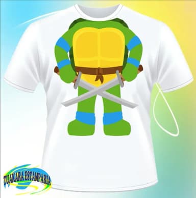 Camiseta Corpo Tartaruga Ninja Leonardo