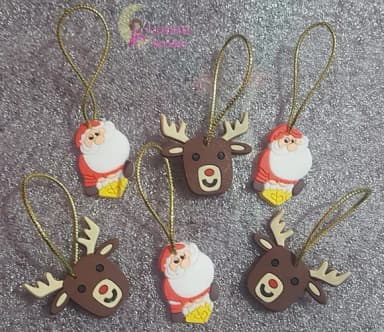 Pingentes para Árvore de Natal de Borracha - Pct C/6 Unid