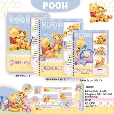 Caderno + Etiquetas + Tag Personalizada + Lápis