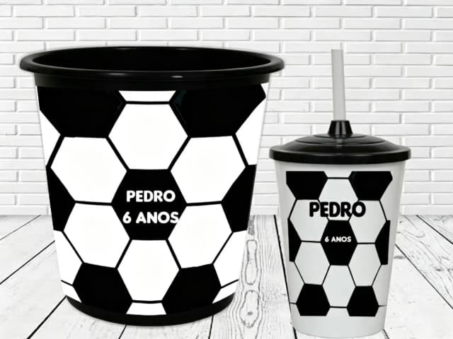 Kit Balde e Copo Twister personalizado Futebol