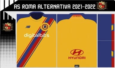 Vetor Da Camisa As Roma Alternativa 2021-2022