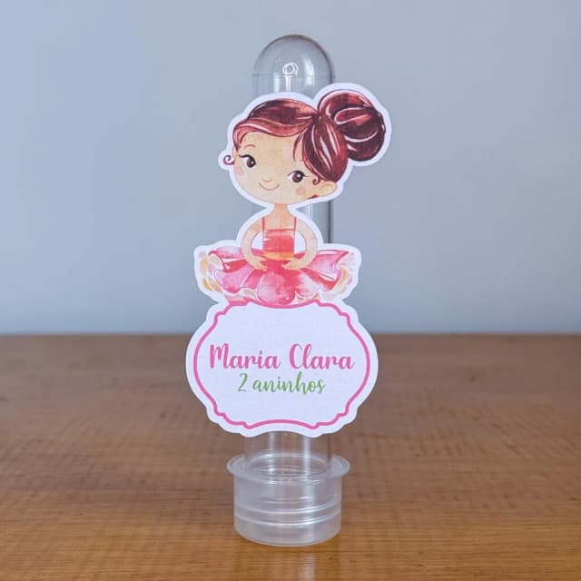 Apliques para Tubetes Personalizados  BAILARINA - Decoração de Festa | Lembrancinhas | Aniversário | Personalizados