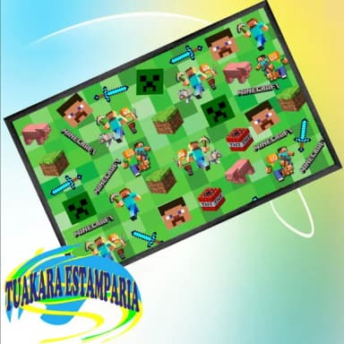 Jogo Americano Personalizado Minecraft - Kit c/ 2 Unidades