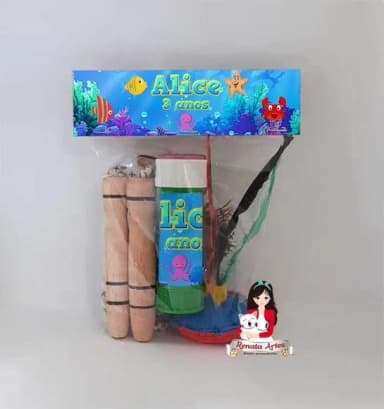 Kit Lembrancinha com Bolha de Sabão Fundo do Mar
