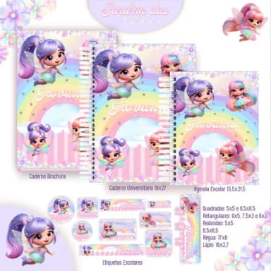 Caderno + Etiquetas + Tag Personalizada + Lápis