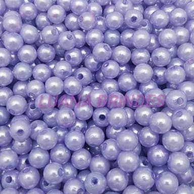 Pérolas Lisa Lilás - 8mm - pct c/ 100 unidades