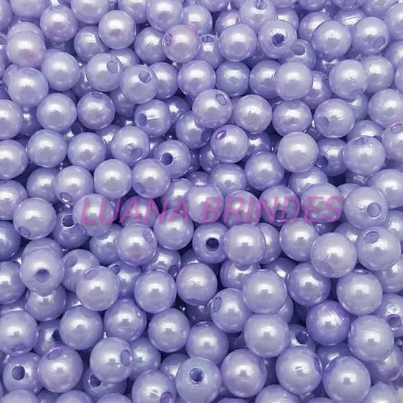 Pérolas Lisa Lilás - 8mm - pct c/ 100 unidades