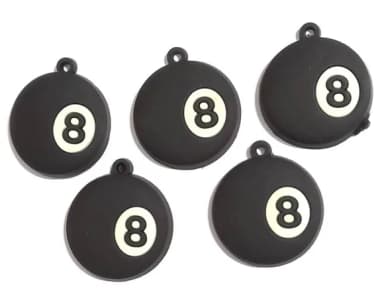 Pingente Bola de Bilhar Emborrachado - 6 Peças