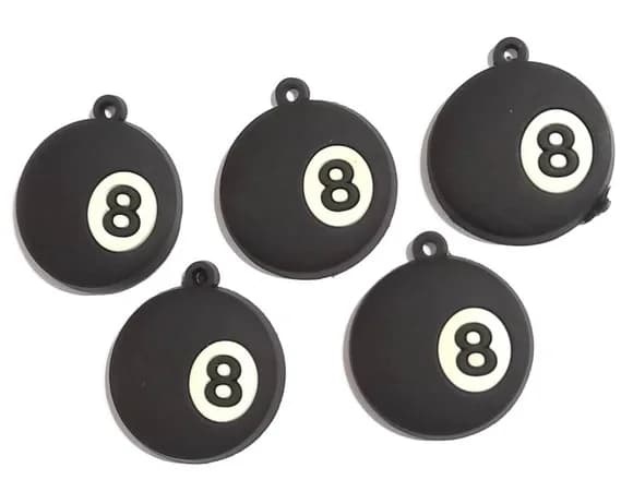 Pingente Bola de Bilhar Emborrachado - 6 Peças