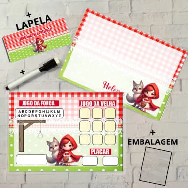 Lousa Magica Personalizada para lembrancinhas da Chapeuzinho Vermelho