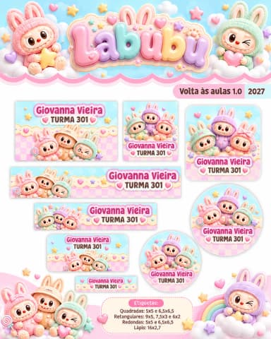 60 Etiquetas Escolares Personalizadas Prova D'agua