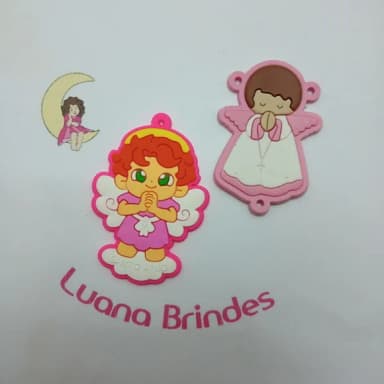 Kit Terço Santo Anjo e Anjinha Rosa de Borracha 2 Kits