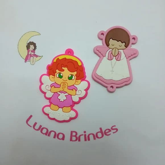 Kit Terço Santo Anjo e Anjinha Rosa de Borracha 2 Kits