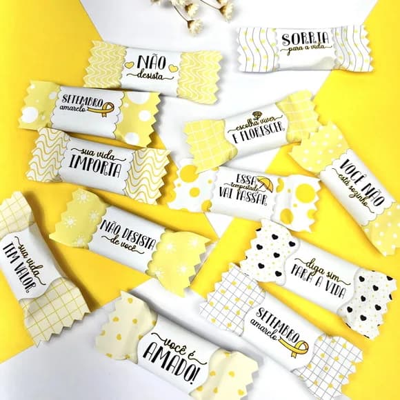 Balas Personalizadas Setembro Amarelo - 50 Unidades
