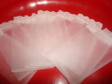 Saquinho Organza Tunil C/renda 10x15cm Pacote com 10 Unidade