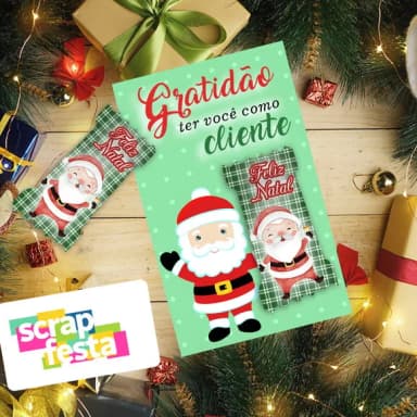 Card com Bala Personalizada Festa Natal