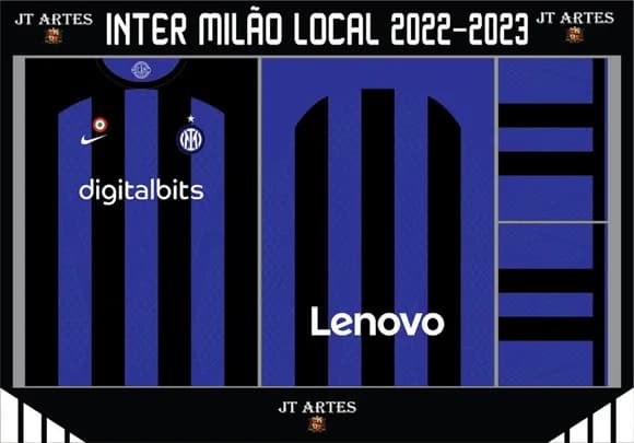 Vetor Da Camisa Do Inter De Milão 2022/2023