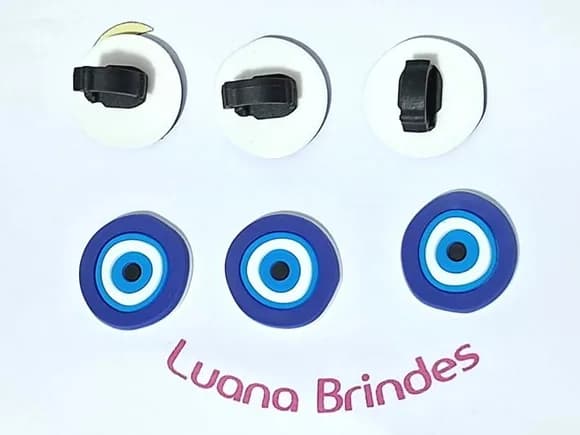 Pins para Cadarço Olho Grego Emborrachado Pacote C/6 Unidade