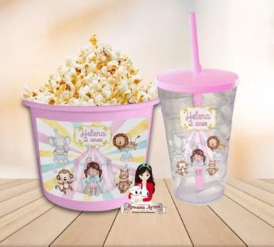 Kit Cinema Personalizado Circo Rosa
