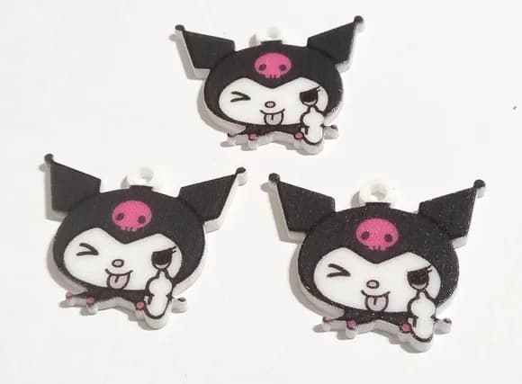 Pingente Kuromi em Acrílico U.v - 6 Unidades