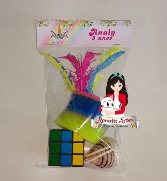 Kit Brinquedos Retrô Tema Unicórnio Rosa Face