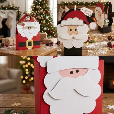 Kit Caixas Papai Noel - Arquivo de Corte
