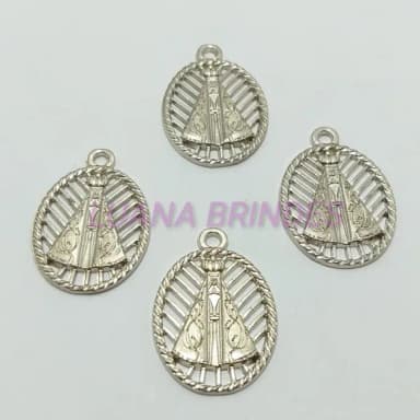 Medalha de Nossa Senhora Aparecida Prata de 3,6 cm