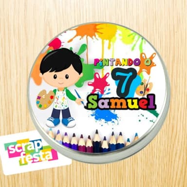 Latinha Personalizada Festa Pintando O 7