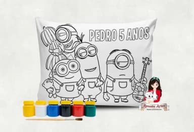 Almofada com Tinta para Colorir Minions