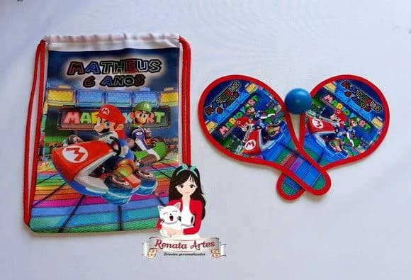 Mochila Ping Pong Personalizada Tema Super Mario Kart