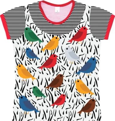 Camiseta Infantil Feminina Passarinhos