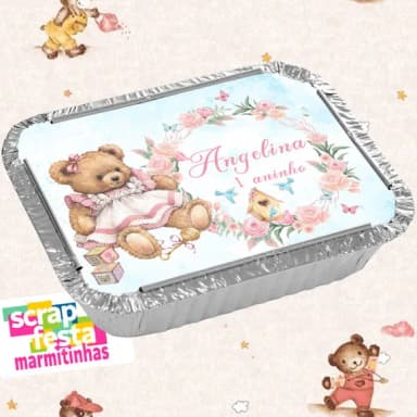 Marmitinha Personalizada Festa Ursa Aquarela