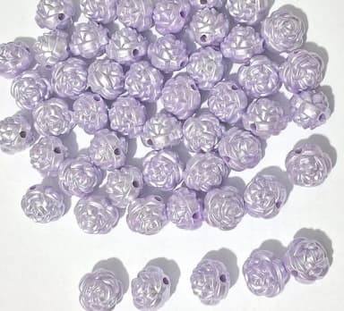 Pérola Flor Lilás 12mm - Pct com 50 Unidades
